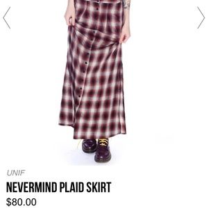 Unif Nevermind plaid maxi skirt